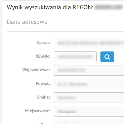 Integracja z API wyszukiwarki GUS BIR1